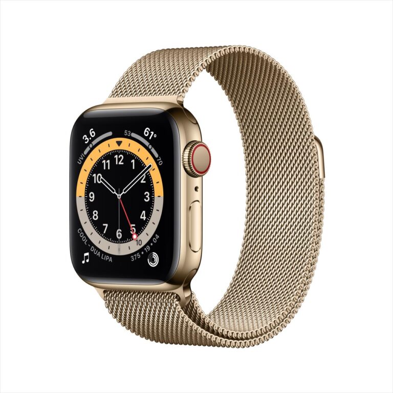 Apple Watch Series 6 GPS + Cellular, 40mm Gold Stainless Steel Case ...